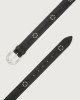 Orciani Cintura Bull Soft in cuoio con cabochon Pelle NERO