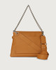 Orciani Borsa a spalla Missy in pelle con catena e tracolla Pelle martellata AMBRA