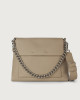 Orciani Borsa a spalla Missy in pelle con catena e tracolla Pelle martellata CONCHIGLIA