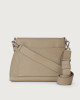 Orciani Borsa a spalla Missy Soft in pelle con catena e tracolla Pelle martellata CONCHIGLIA