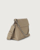 Orciani Borsa a spalla Missy Soft in pelle con catena e tracolla Pelle martellata CONCHIGLIA