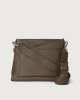 Orciani Borsa a spalla Missy in pelle con catena e tracolla Pelle martellata LEGNO