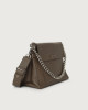 Orciani Borsa a spalla Missy in pelle con catena e tracolla Pelle martellata LEGNO
