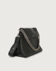 Orciani Borsa a spalla Missy in pelle con catena e tracolla Pelle martellata NERO