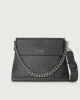 Orciani Borsa a spalla Missy in pelle con catena e tracolla Pelle martellata PIOMBO