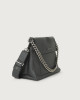 Orciani Borsa a spalla Missy in pelle con catena e tracolla Pelle martellata PIOMBO