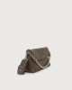 Orciani Borsa a spalla Missy Longuette Soft in pelle con catena e tracolla Pelle martellata LEGNO