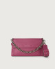 Orciani Borsa a spalla Missy Longuette Soft in pelle con catena e tracolla Pelle martellata LAMPONE