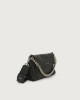 Orciani Borsa a spalla Missy Longuette Soft in pelle con catena e tracolla Pelle martellata NERO