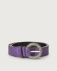 Orciani Cintura Midnight in suede metallizzato 3 cm Cuoio ULTRAVIOLET