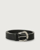 Orciani Cintura classica Soft in pelle martellata 3 cm NERO