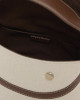 Orciani Borsa Nana Savana Small a mano in canvas e pelle con tracolla Pelle e cotone COCOA
