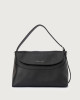 Orciani Borsa Nana Soft Midi a spalla in pelle martellata con tracolla Pelle martellata NERO