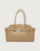 Orciani Borsa Aura Alba Large a spalla in pelle con tracolla Pelle, Pelle liscia BISCOTTO