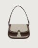 Orciani Borsa Kate Savana Small a spalla in canvas e pelle con tracolla Pelle e cotone COCOA