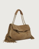 Orciani Borsa Venus Peach Fringe Midi a spalla in suede Pelle scamosciata BISCOTTO