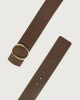 Orciani Cintura Iconic O Zanzibar in pelle 5,5 cm Pelle liscia COCOA