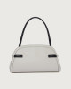 Orciani Borsa Aura Black & White Longuette a spalla Pelle martellata BIANCO