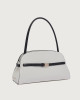 Orciani Borsa Aura Black & White Longuette a spalla Pelle martellata BIANCO