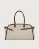 Orciani Borsa Aura Savana XL a spalla in canvas e pelle con tracolla Pelle e cotone COCOA
