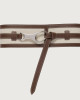 Orciani Bustier Savana in canvas e pelle 9 cm Pelle e cotone COCOA