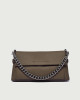 Orciani Borsa a spalla Missy Longuette Soft in pelle con catena e tracolla Pelle martellata KIWI