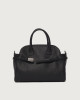 Orciani Borsa Aura Soft Midi a mano in pelle martellata con tracolla Pelle martellata NERO