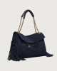 Orciani Borsa Venus Peach Fringe Midi a spalla in suede Pelle scamosciata NAVY