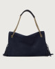 Orciani Borsa Venus Peach Fringe Midi a spalla in suede Pelle scamosciata NAVY
