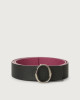 Orciani Cintura Soft Double in pelle Pelle martellata LAMPONE+NERO