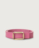 Orciani Cintura Naif Double in suede e pelle fibbia ottone ORCHIDEA