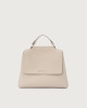 Orciani Borsa Sveva Soft Piccola a mano in pelle con tracolla Pelle martellata ARGILLA