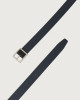Orciani Cintura reversibile Saffiano Double in pelle 3,5 cm Pelle, Pelle stampata NERO+TITANIC