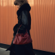 Orciani Borsa a mano PUFFY Soft in pelle con tracolla Pelle martellata TERRAROSSA