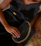 Orciani Borsa a spalla piccola Missy S Nappa con tracolla Pelle martellata NERO