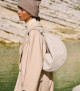 Orciani Borsa Dumpling Soft Large a spalla in pelle con tracolla Pelle martellata ARGILLA