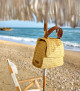 Orciani Borsa Sveva Ponza Midi a spalla in rafia intrecciata a mano Raffia and leather CUOIO