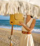 Orciani Borsa Sveva Ponza Midi a spalla in rafia intrecciata a mano Raffia and leather CUOIO