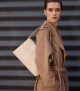Orciani Borsa Nana Soft Midi a spalla in pelle martellata con tracolla Pelle martellata AVORIO