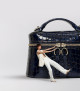Orciani Mini bag Joy Cocco Glow in pelle stampa cocco Pelle lucida, Pelle stampata NAVY