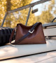 Orciani Borsa Trinity Jungle Small a spalla in nappa e cuoio Pelle liscia COCOA