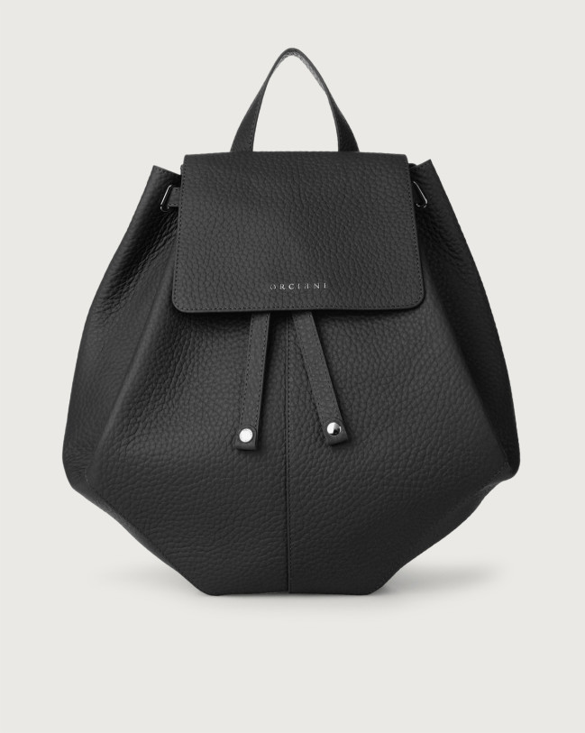 Orciani Iris Soft leather backpack Leather Black