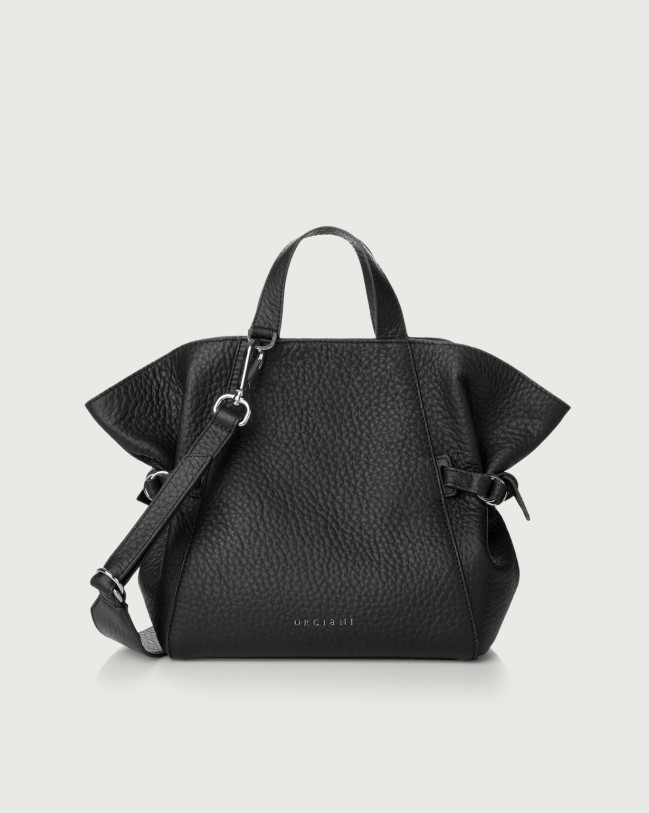 Orciani Fan Soft small leather handbag Leather Black