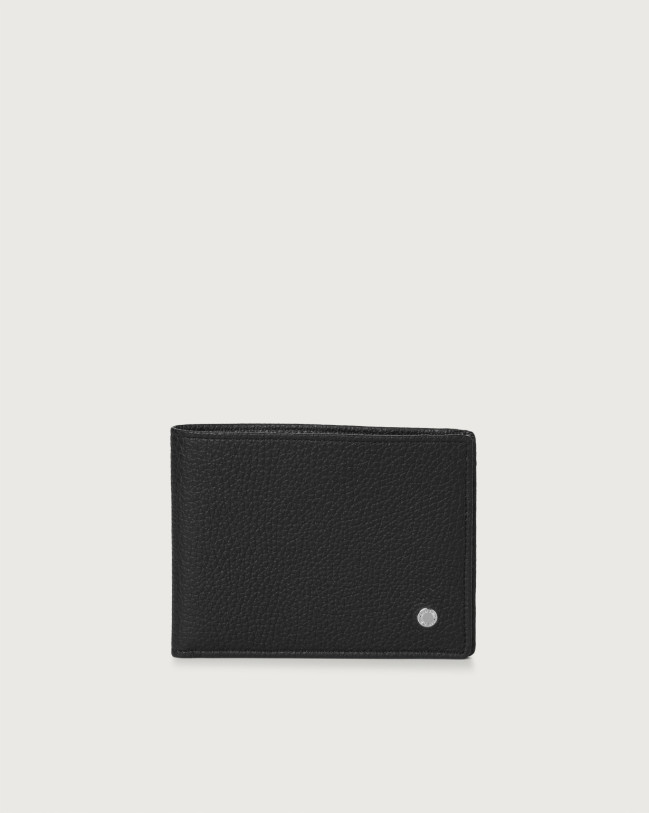 Orciani Micron leather wallet with RFID protection Black