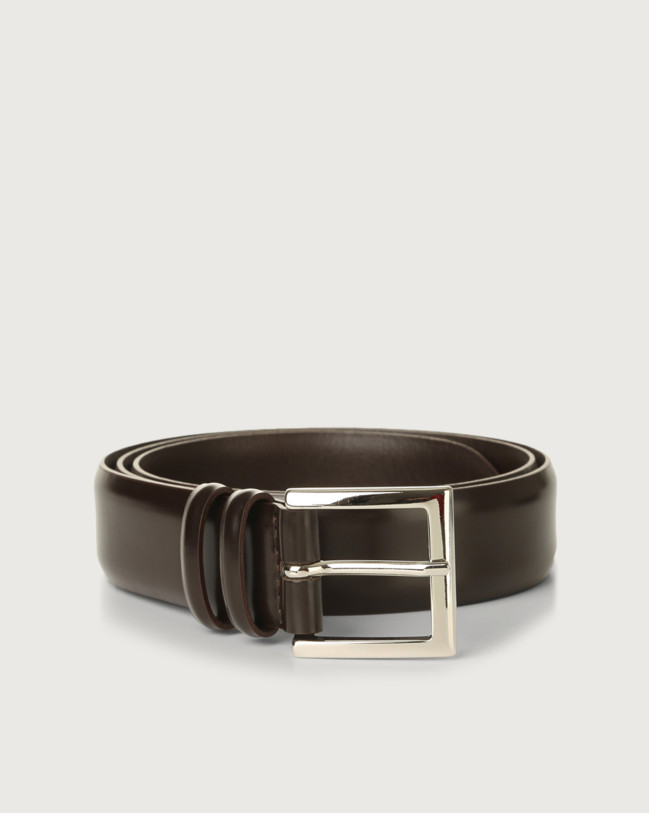 Orciani Calf classic leather belt Leather Chocolate