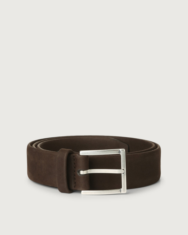 Orciani Long Beach nabuck leather belt Nubuck Chocolate