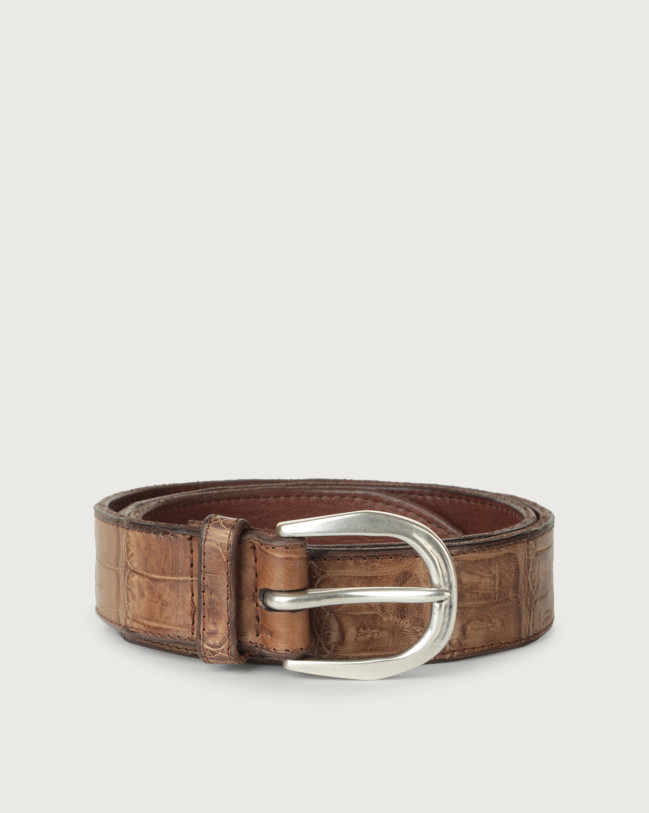 Cocco Coda Color classic crocodile leather belt