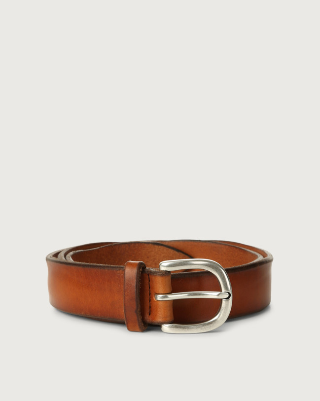 Orciani Bull Soft leather belt Leather Cognac