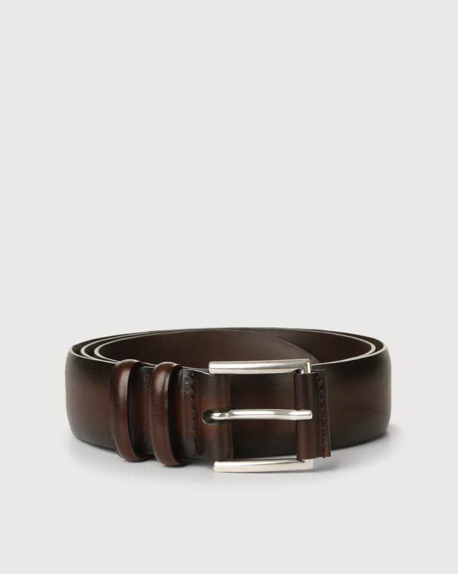 Orciani Buffer leather belt Leather Chocolate