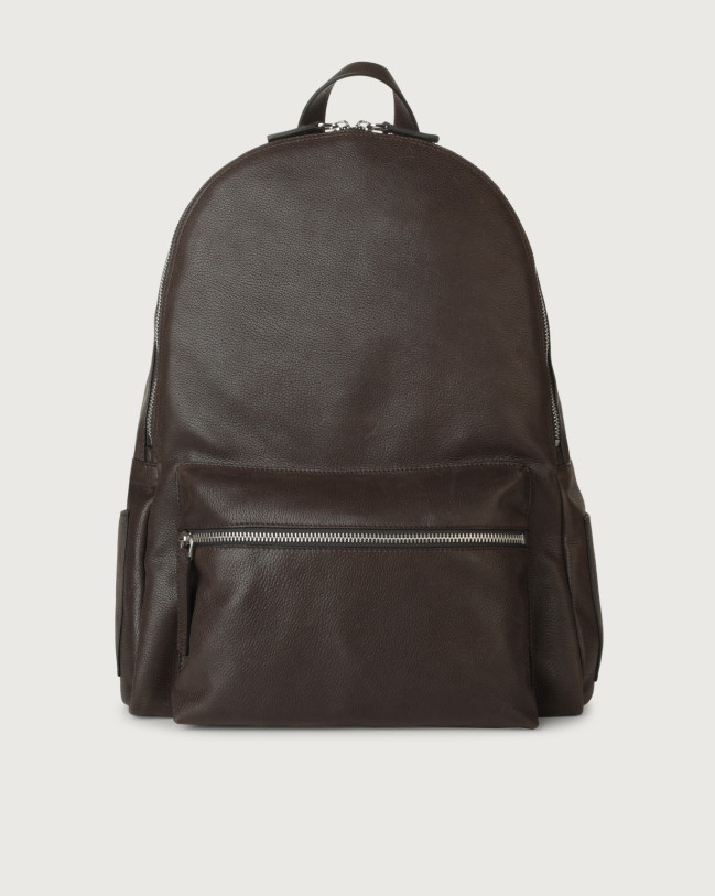 Orciani Chevrette leather backpack Leather Chocolate